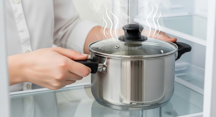 Можно ли убирать горячую еду в холодильник?