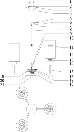 Потолочная люстра Globo V1191-3C