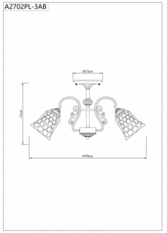 Потолочная люстра Nicole A2702PL-3AB