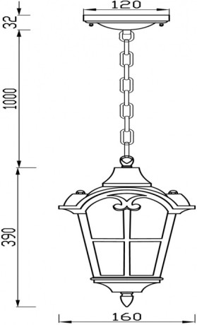 Уличный светильник подвесной Albion O413PL-01GB