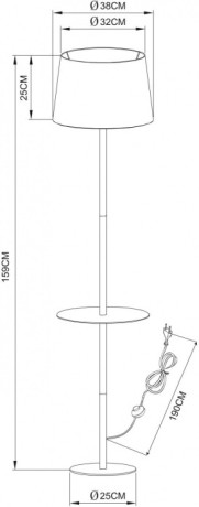 Торшер Connor A2102PN-1WH