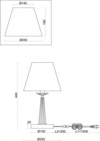Интерьерная настольная лампа Osborn FR2027TL-01N