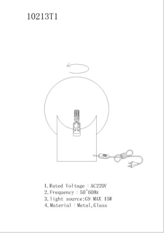 Интерьерная настольная лампа Golden 10213T/1-D200 MGL-WH