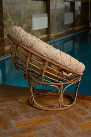 Кресло Папасан из искусственного ротанга, бамбук