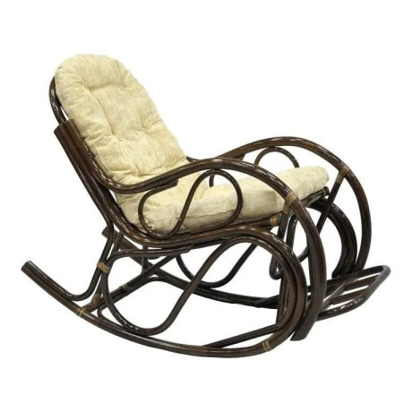 Кресло-качалка с подножкой, темно-коричневый, bigarden