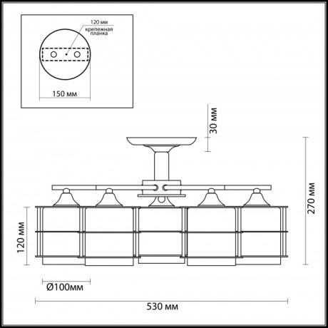 Потолочная люстра Rotondum 3504/5C