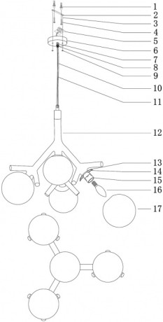 Потолочная люстра Circle V1151-4P