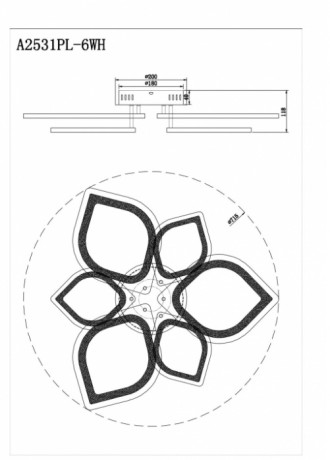 Потолочная люстра Polli A2531PL-6WH