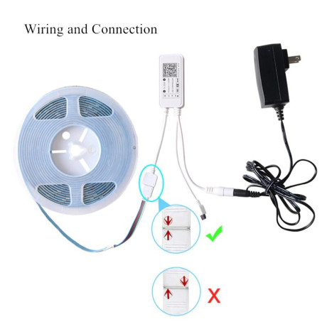 Светодиодная лента-светильник: набор из контроллера, ленты 5 метров, WIFI, RGB, DC 5V 12-24в блок питания, пульт ДУ.