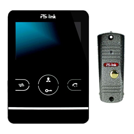 Комплект видеодомофона с вызывной панелью Ps-Link KIT-402DPB-201CR-S