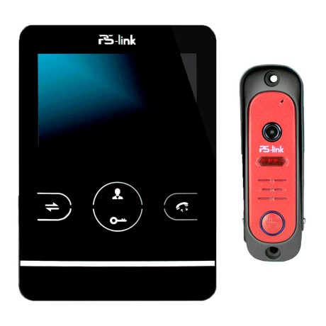 Комплект видеодомофона с вызывной панелью Ps-Link KIT-402DPB-206CR-R