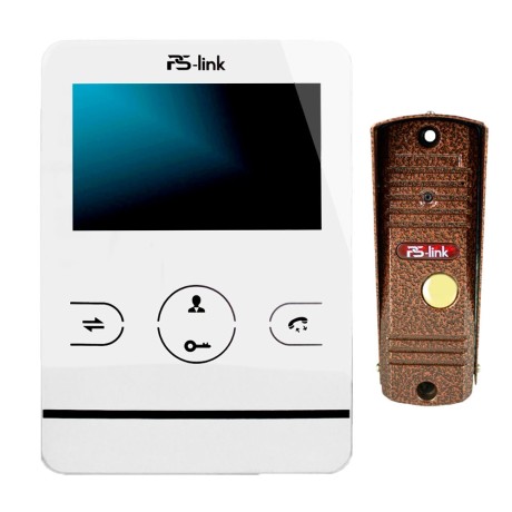 Комплект видеодомофона с вызывной панелью Ps-Link KIT-402DPW-201CR-С