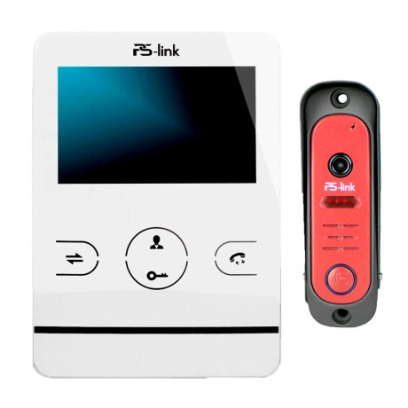 Комплект видеодомофона с вызывной панелью Ps-Link KIT-402DPW-206CR-R