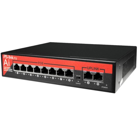 Сетевой PoE коммутатор 8 POE и 2 Uplink портов Ps-Link VD-208P