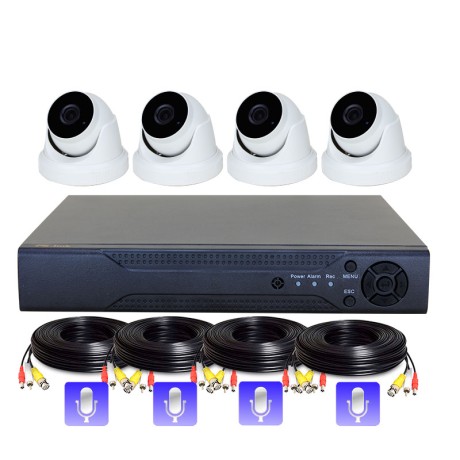 Комплект видеонаблюдения AHD 8Мп Ps-Link KIT-A804HDM / 4 камеры / запись звука