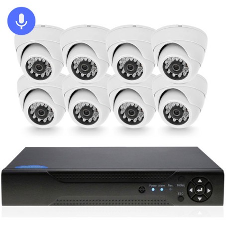 Комплект видеонаблюдения IP Ps-Link KIT-A208IPM-POE / 2Мп / 8 камер / запись звука