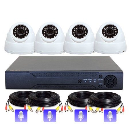 Комплект видеонаблюдения AHD 5Мп Ps-Link KIT-A504HDM/ 4 камеры / запись звука