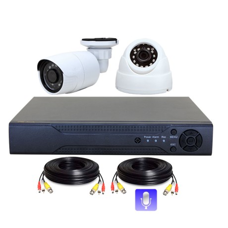 Комплект видеонаблюдения AHD 5Мп Ps-Link KIT-B502HDM / 2 камеры / запись звука