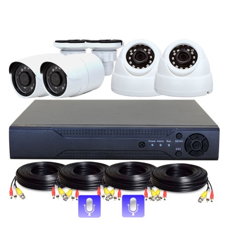 Комплект видеонаблюдения AHD 5Мп Ps-Link KIT-B504HDM / 4 камеры / запись звука