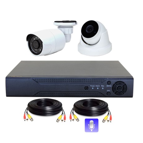 Комплект видеонаблюдения AHD 8Мп Ps-Link KIT-B802HDM / 2 камеры / запись звука