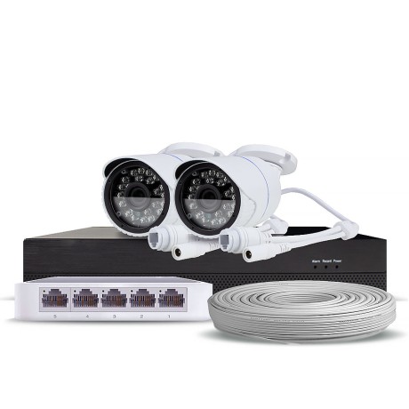 Комплект видеонаблюдения IP Ps-Link KIT-C202IP / 2Мп / 2 камеры