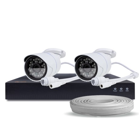 Комплект видеонаблюдения IP Ps-Link KIT-C202IP-POE / 2Мп / 2 камеры / питание POE