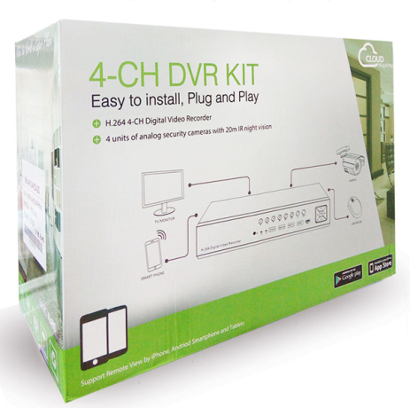 Комплект видеонаблюдения AHD 2Мп Ps-Link KIT-C204HD / 4 камеры