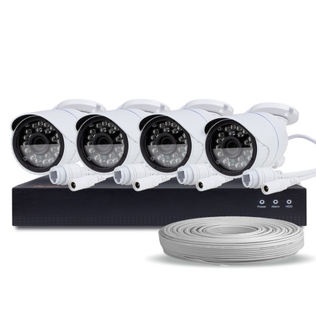 Комплект видеонаблюдения IP Ps-Link KIT-C204IP-POE / 2Мп / 4 камеры / питание POE