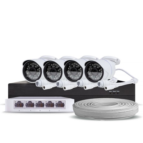 Комплект видеонаблюдения IP Ps-Link KIT-C504IP / 5Мп / 4 камеры