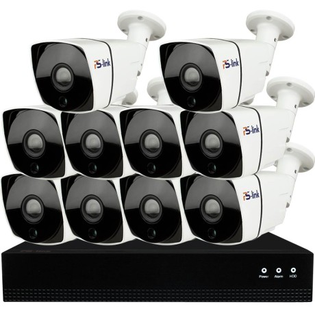 Комплект видеонаблюдения IP Ps-Link KIT-C810IP-POE / 8Мп / 10 камер / питание POE
