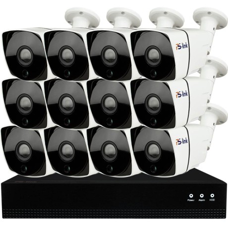 Комплект видеонаблюдения IP Ps-Link KIT-C812IP-POE / 8Мп / 12 камеры / питание POE