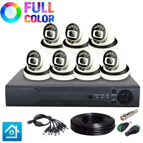 Комплект видеонаблюдения AHD 2Мп Ps-Link KIT-A207HDC / 7 камер / FullColor