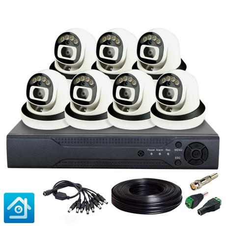Комплект видеонаблюдения AHD 8Мп Ps-Link KIT-A807HDC / 7 камер / FullColor