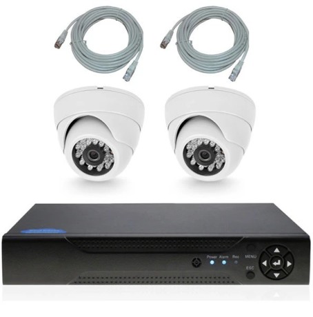 Комплект видеонаблюдения IP Ps-Link KIT-A202IPM-POE / 2Мп / 2 камеры / запись звука