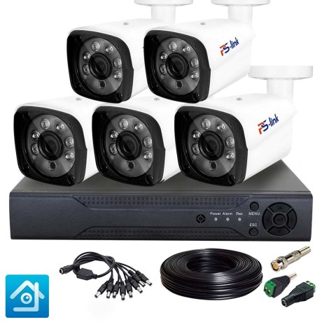 Комплект видеонаблюдения AHD 2Мп Ps-Link KIT-C205HD / 5 камер