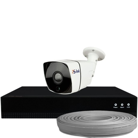 Комплект видеонаблюдения IP Ps-Link KIT-C801IP-POE / 8Мп / 1 камера / питание POE
