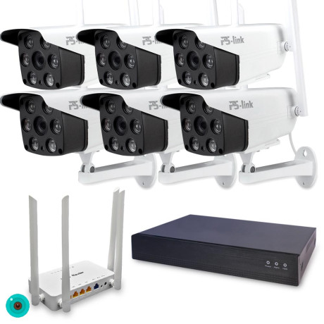 Комплект видеонаблюдения WIFI Ps-Link KIT-XMS306RD-WIFI / 3Мп / 6 камер