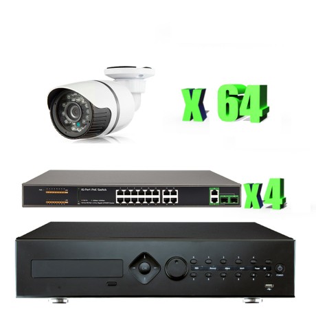 Комплект видеонаблюдения IP Ps-Link KIT-C264IP-POE / 2Мп / 64 камеры / питание POE