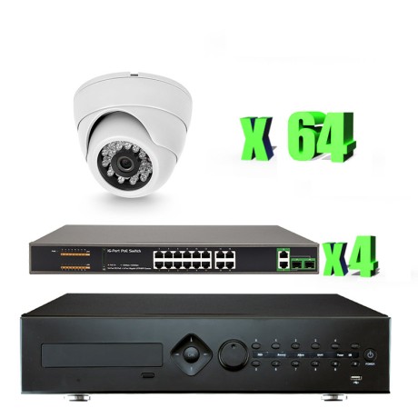 Комплект видеонаблюдения IP Ps-Link KIT-A264IP-POE / 2Мп / 64 камеры / питание POE