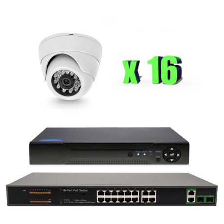 Комплект видеонаблюдения IP Ps-Link KIT-A216IP-POE / 2Мп / 16 камер / питание POE