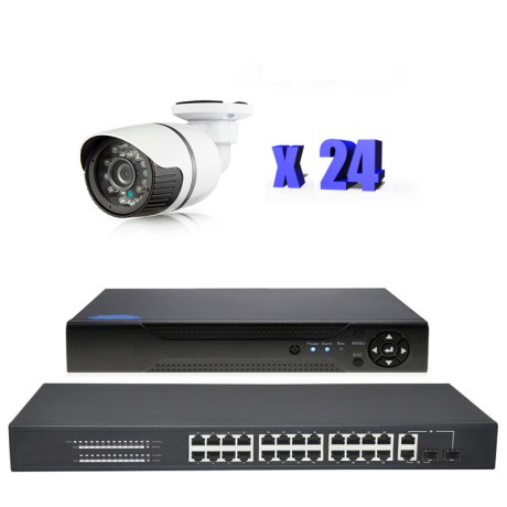Комплект видеонаблюдения IP Ps-Link KIT-C224IP-POE / 2Мп / 24 камеры / питание POE