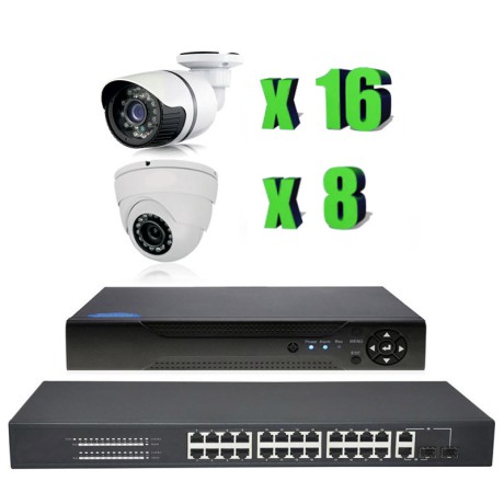 Комплект видеонаблюдения IP Ps-Link KIT-B2816IP-POE / 2Мп / 24 камеры / питание POE