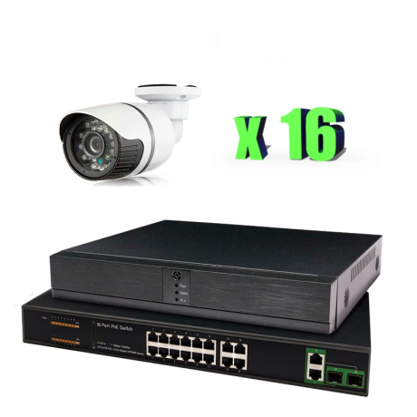 Комплект видеонаблюдения IP Ps-Link KIT-C516IP-POE / 5Мп / 16 камер / питание POE