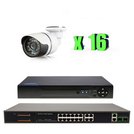 Комплект видеонаблюдения IP Ps-Link KIT-C216IP-POE / 2Мп / 16 камер / питание POE