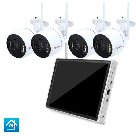 Комплект видеонаблюдения WIFI Ps-Link KIT-N814W30-W / 3Мп / 4 камеры