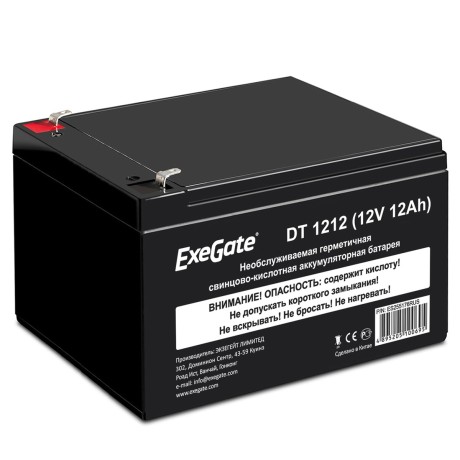 Батарея аккумуляторная EXEGATE DT 1212 (12V 12Ah, клеммы F2)