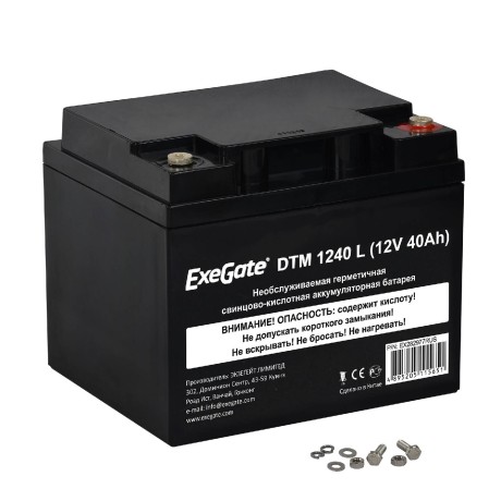 Батарея аккумуляторная EXEGATE DTM 1240 L (12V 40Ah, под болт М6)