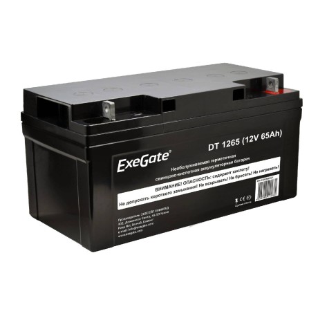 Батарея аккумуляторная EXEGATE DT 1265 (12V 65Ah, под болт М6)