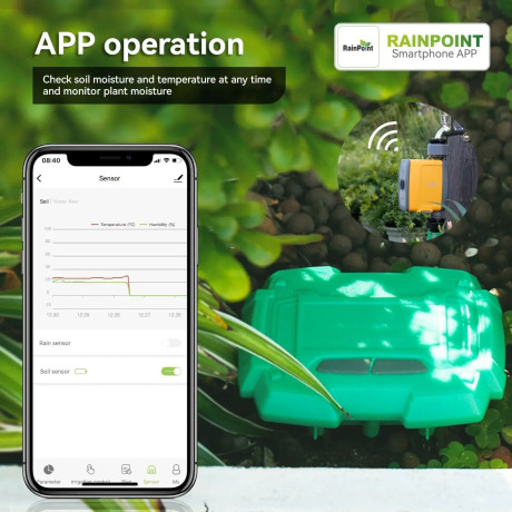 Система автополива Rainpoint с дистанционным управлением и датчиком влажности (Wi-fi хаб), для сада, огорода, дачи