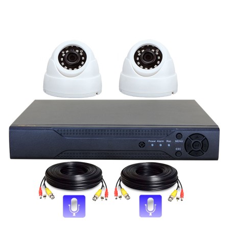 Комплект видеонаблюдения AHD 2Мп Ps-Link KIT-A202HDM / 2 камеры / запись звука